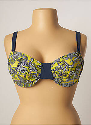 Haut de maillot de bain stretch haut soutien-gorge emboitant bleu BELCOR femme