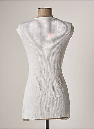 Gilet sans manche maille fine blanc IN LOVE femme