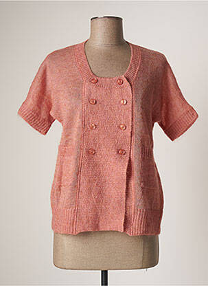 Gilet manches courtes resserrée sur le bas rose STEFAN GREEN femme