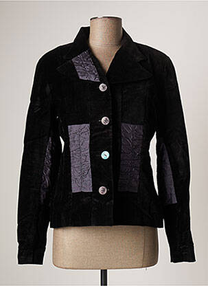 Veste casual epaulette noir MADAME ZAZA OF MARSEILLE femme