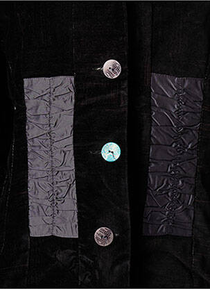 Veste casual epaulette noir MADAME ZAZA OF MARSEILLE femme