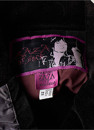 Veste casual epaulette noir MADAME ZAZA OF MARSEILLE femme