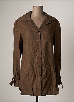 Tunique manches longues col chemisier marron PATRICK MENDES femme