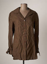 Tunique manches longues col chemisier marron PATRICK MENDES femme