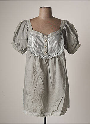 Tunique manches courtes col v gris IN LOVE femme