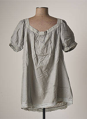 Tunique manches courtes col v gris IN LOVE femme