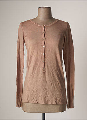 Pull finition bords-côtes manches longues rose TEQUILA SOLO femme