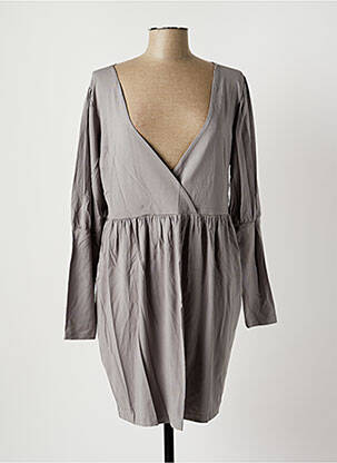 Robe mi-longue manches longues manches longues gris RIMINI femme