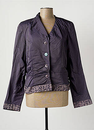 Veste casual epaulette violet MADAME ZAZA OF MARSEILLE femme