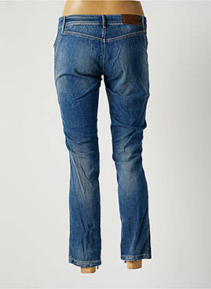 Pantalon 7/8 fermeture zippée sous rabat boutonné taille basse bleu NVY DENIM femme