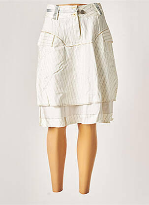 Jupe mi-longue coupe évasée blanc CHEYENNE femme