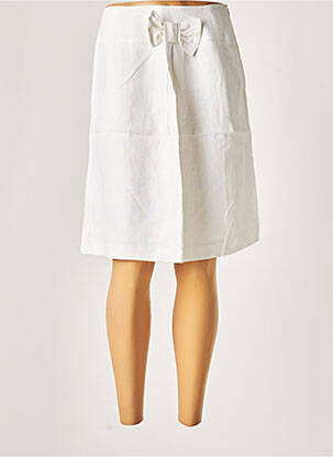 Jupe mi-longue fermeture zip latéral blanc PATRICK MENDES femme