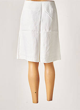 Jupe mi-longue fermeture zip latéral blanc PATRICK MENDES femme
