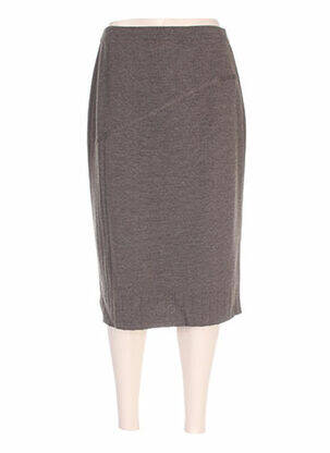 Jupe mi-longue coupe droite marron PAUPORTÉ femme