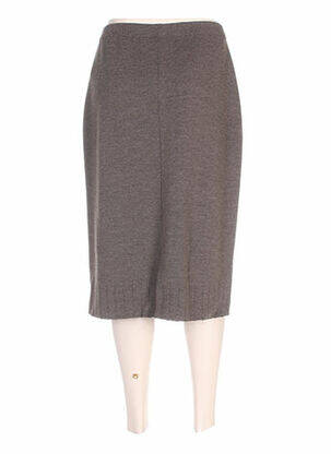 Jupe mi-longue coupe droite marron PAUPORTÉ femme