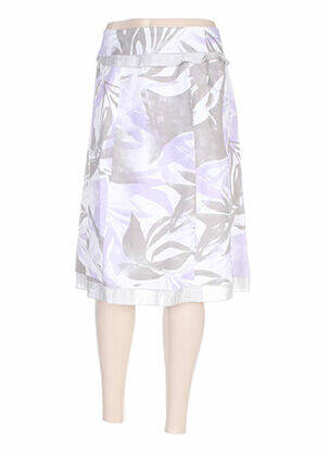 Jupe mi-longue fermeture zip latéral blanc MARY WEST femme