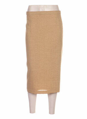 Jupe mi-longue coupe droite beige COUTUREINE femme