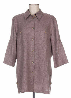 Chemisier coupe cintrée manches 3/4 marron REGINE femme