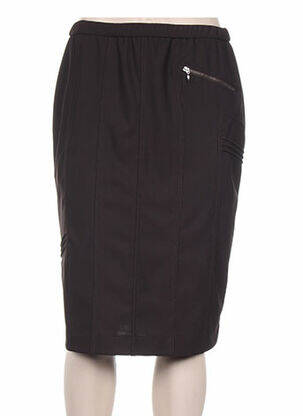 Jupe mi-longue coupe droite marron PAUPORTÉ femme