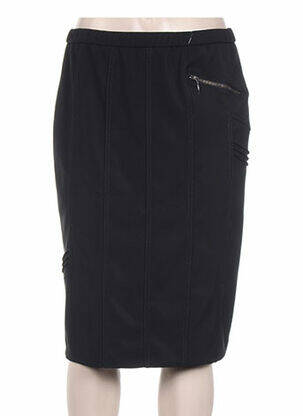 Jupe mi-longue coupe droite noir PAUPORTÉ femme