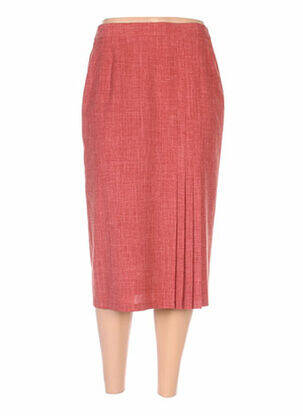 Jupe mi-longue taille élastique rouge MARCELLE GRIFFON femme