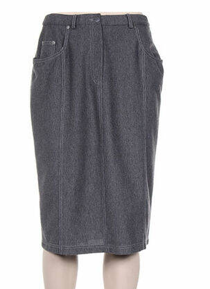 Jupe mi-longue coupe droite gris PAUPORTÉ femme