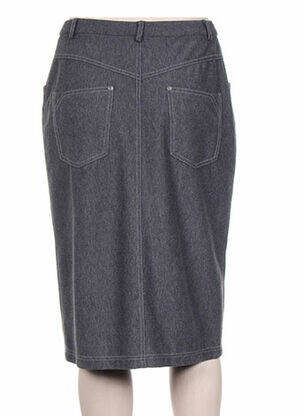 Jupe mi-longue coupe droite gris PAUPORTÉ femme