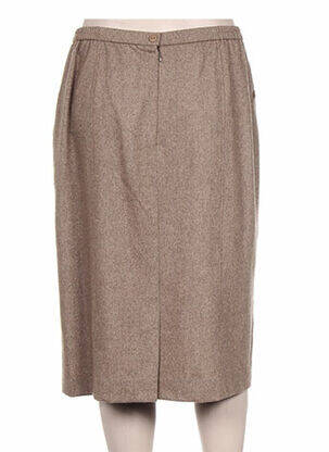 Jupe mi-longue coupe droite beige PAUPORTÉ femme