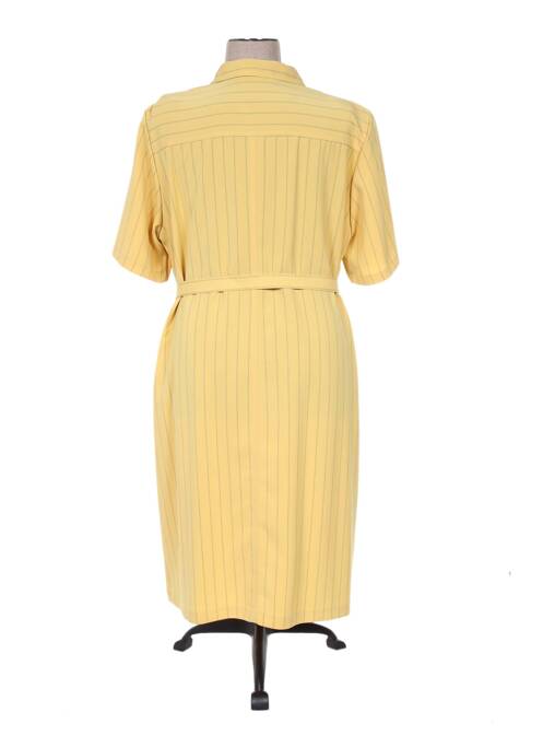 Robe mi-longue manches courtes manches courtes jaune REGINE femme