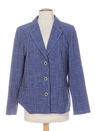 Veste casual epaulette bleu WEINBERG femme