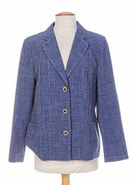 Veste casual epaulette bleu WEINBERG femme