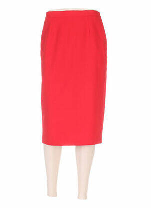 Jupe mi-longue coupe droite rouge FRANCOISE DE FRANCE femme