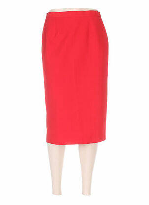 Jupe mi-longue coupe droite rouge FRANCOISE DE FRANCE femme