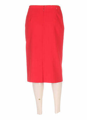 Jupe mi-longue coupe droite rouge FRANCOISE DE FRANCE femme