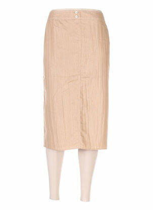 Jupe mi-longue coupe droite beige FRANK WALDER femme