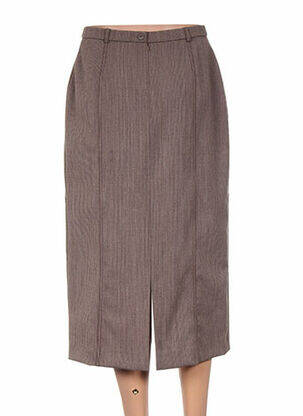 Jupe longue fermeture zippée au dos marron PAUPORTÉ femme