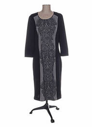 Robe mi-longue manches 3/4 manches 3/4 noir PAUPORTÉ femme