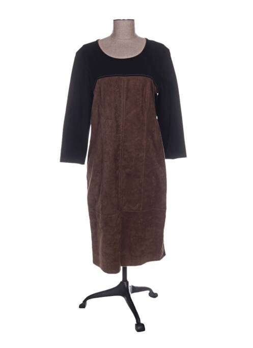 Robe mi-longue manches 3/4 manches 3/4 marron PAUPORTÉ femme