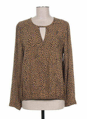 Blouse poignets boutonnés avec fente manches longues marron PAUPORTÉ femme