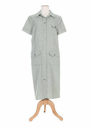 Robe mi-longue manches courtes manches courtes vert WEINBERG femme