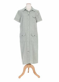 Robe mi-longue manches courtes manches courtes vert WEINBERG femme