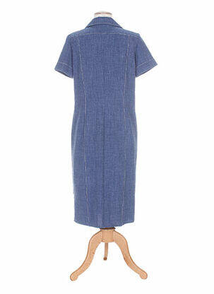 Robe mi-longue manches courtes manches courtes bleu WEINBERG femme