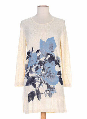 Pull tunique col rond manches longues beige WEINBERG femme
