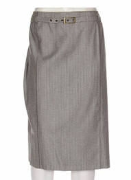 Jupe mi-longue coupe droite marron FRANK WALDER femme