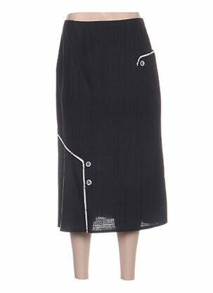 Jupe mi-longue coupe droite noir REGINE femme