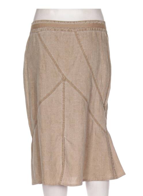 Jupe mi-longue marron ELENA MIRO pour femme