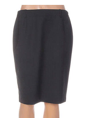 Jupe mi-longue coupe droite noir WBG femme