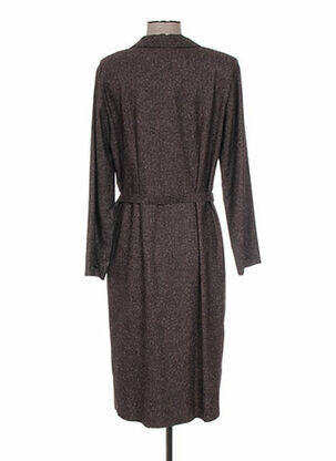 Robe mi-longue manches longues manches longues marron GUY DUBOUIS femme