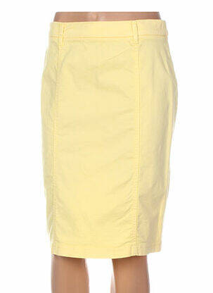 Jupe mi-longue coupe droite jaune PAUPORTÉ femme