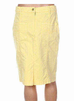 Jupe mi-longue coupe droite jaune PAUPORTÉ femme